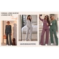 thumbnail image 6 of MOYIKO Two Piece Lounge Sets for Women Casual Lace Pajamas Set Wide Leg Pants Winter Matching 2 Piece Outfits Trendy Clothes, 6 of 7