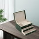 thumbnail image 5 of Organizador de 3 capas Hugo Caja de almacenamiento de joyas verde, 5 of 9