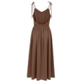 thumbnail image 5 of Elara Women's Lace Up Long Dress Summer High Waistline Spaghetti Strap Dress, 5 of 5