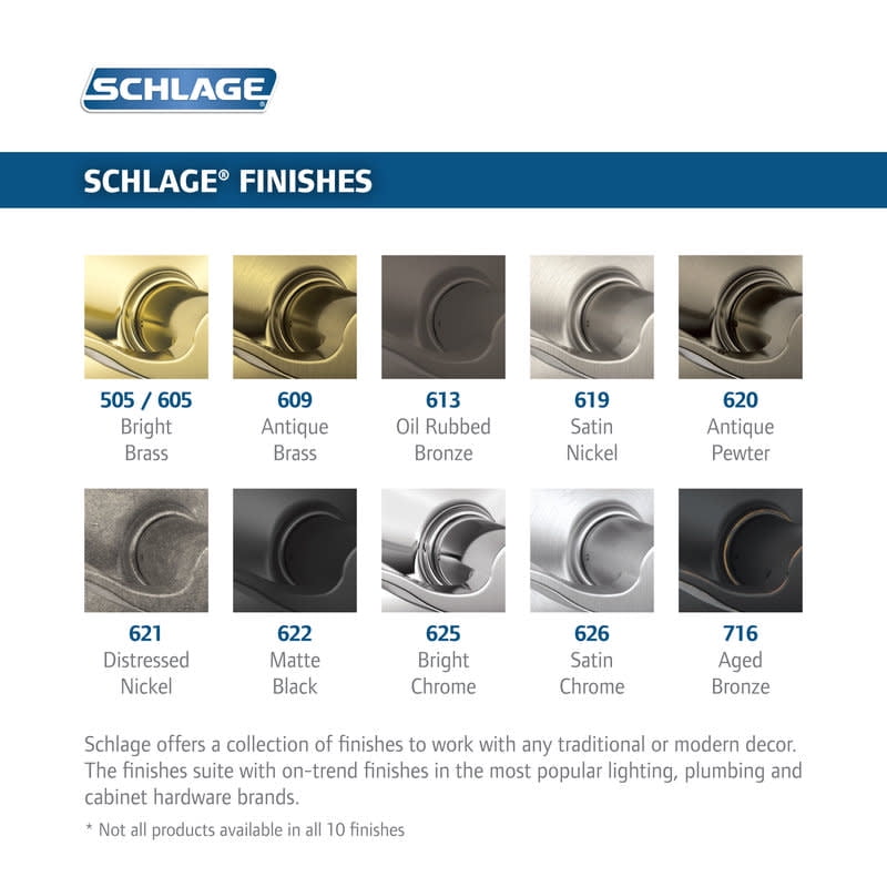Schlage F170SIE619ADD Siena Non-Turning One-Sided Dummy Door Knob - Nickel