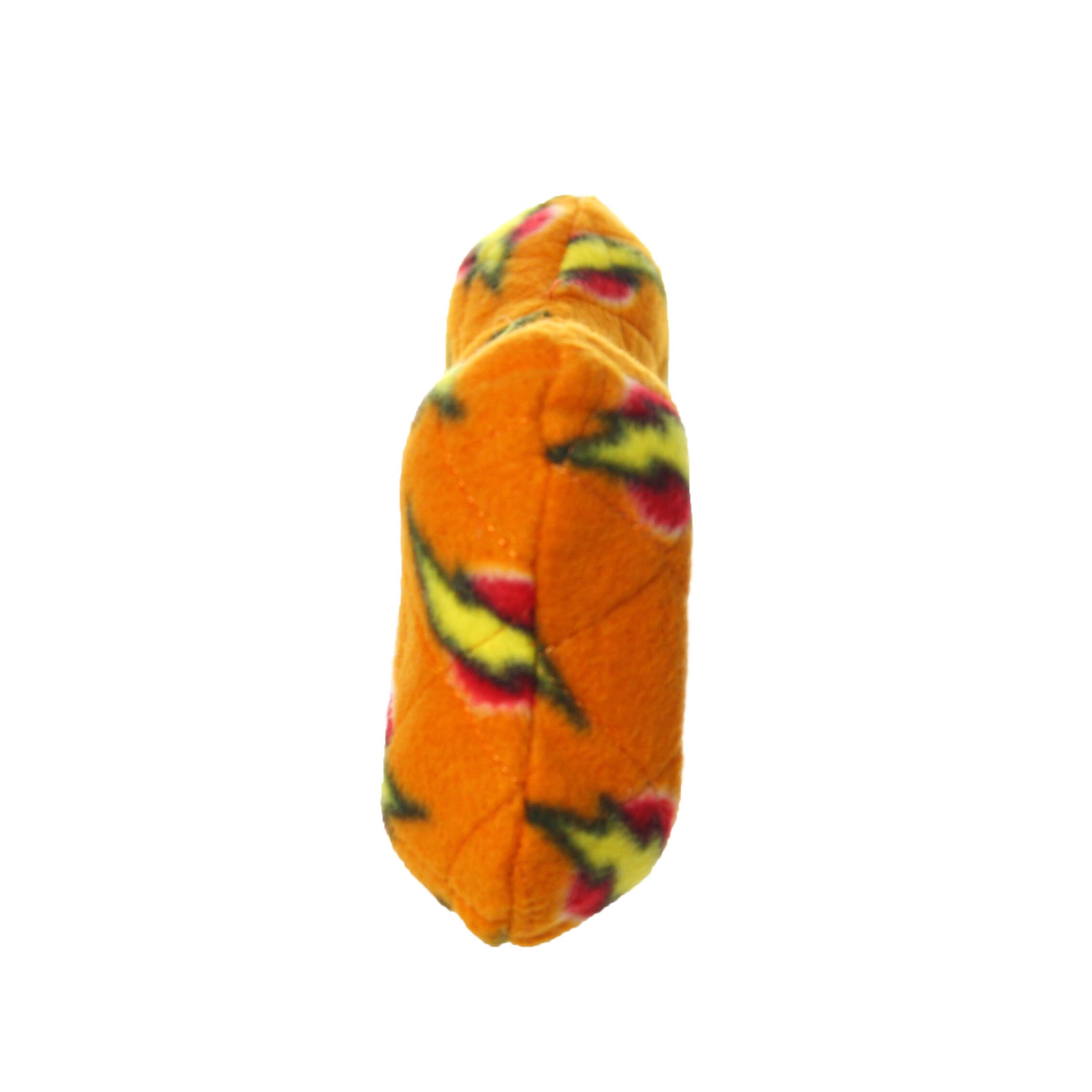 Mighty Bone Orange Durable Squeaky Plush No Stuff Dog Toy