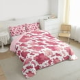 thumbnail image 3 of jejeloiu Country Farmhouse Queen Comforter Set,Retro Camouflage Print Bedding Sets,Pink White Bedding Comforter Set For Teens,Breathable Home Decor Reversible,3 Pieces, 3 of 8