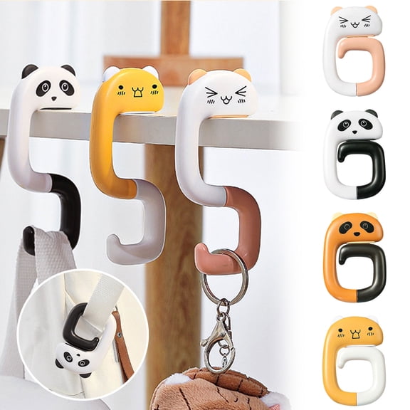 Travel Portable Bag Hook, Cute Animal Cartoon Design Bendable Foldable Hanging Decorative Table Purse Bag Hook Wall Hanger Holder For Handbag Purse Organization, Home