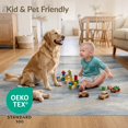 thumbnail image 4 of ODIKA 2'x3' Ultra-Soft Accent Mat, Boho Wave Minimalist Brushed Motif Sage That Couch Costal Abstract Flowing None Washable, Bare feet friendly, Easy Care Indoor rug for Bedside, Footrest, 4 of 7