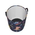 thumbnail image 5 of Uemuo Cartoon Dinosaur Scooter Sport Blue Pattern Circular Laundry Hamper Basket with handles,Collapsible laundry basket,Large capacity laundry hamper,Laundry Organizer-Medium, 5 of 8