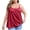 Red, variant on Gifts Dianli PJs Loungewear Plus Size Built In Chest Cushion Suspender Pajama Set Wireless Support Loose Fit Breathable Fabric Elastic Waist Comfortable Homewear Sleepwear Nightwear