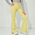 thumbnail image 6 of OOOUM Girls High Waisted Flare Jeans Bell Bottom Denim Pants Stretch Trousers with Pockets , 13-14 Years, 6 of 7