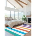 thumbnail image 2 of Rainbow Striped Area Rug for Bedroom 3x5 Ft Colorful Rectangular Geometric Super Soft fuzzy Throw Rug Non-Slip Fluffy Plush Indoor Floor Carpet for Living Room Nursery Home Decor, 2 of 8