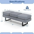 thumbnail image 3 of Costway Waiting Room Bench Seating with Metal Frame Leg Upholstered Reception Bench Grey, 3 of 9