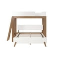 thumbnail image 4 of Max & Lily Mid-Century Modern Twin over Queen L-Shaped Bunk Bed, Solid Wood, White/Pecan, 4 of 7