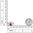 thumbnail image 6 of Gem Stone King 925 Sterling Silver Red Ruby and White Moissanite Filigree Style 3 Stone Ring for Women (2.60 Cttw, Oval 8X6MM and 6X4MM) (Size 5), 6 of 6
