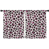 Blackout Kids Curtains,Pink and Black Of Leopard Print Childrens Insulated Curtains Set Of 2,Bedroom Essentials,Toddler Room Decor 42"x54"