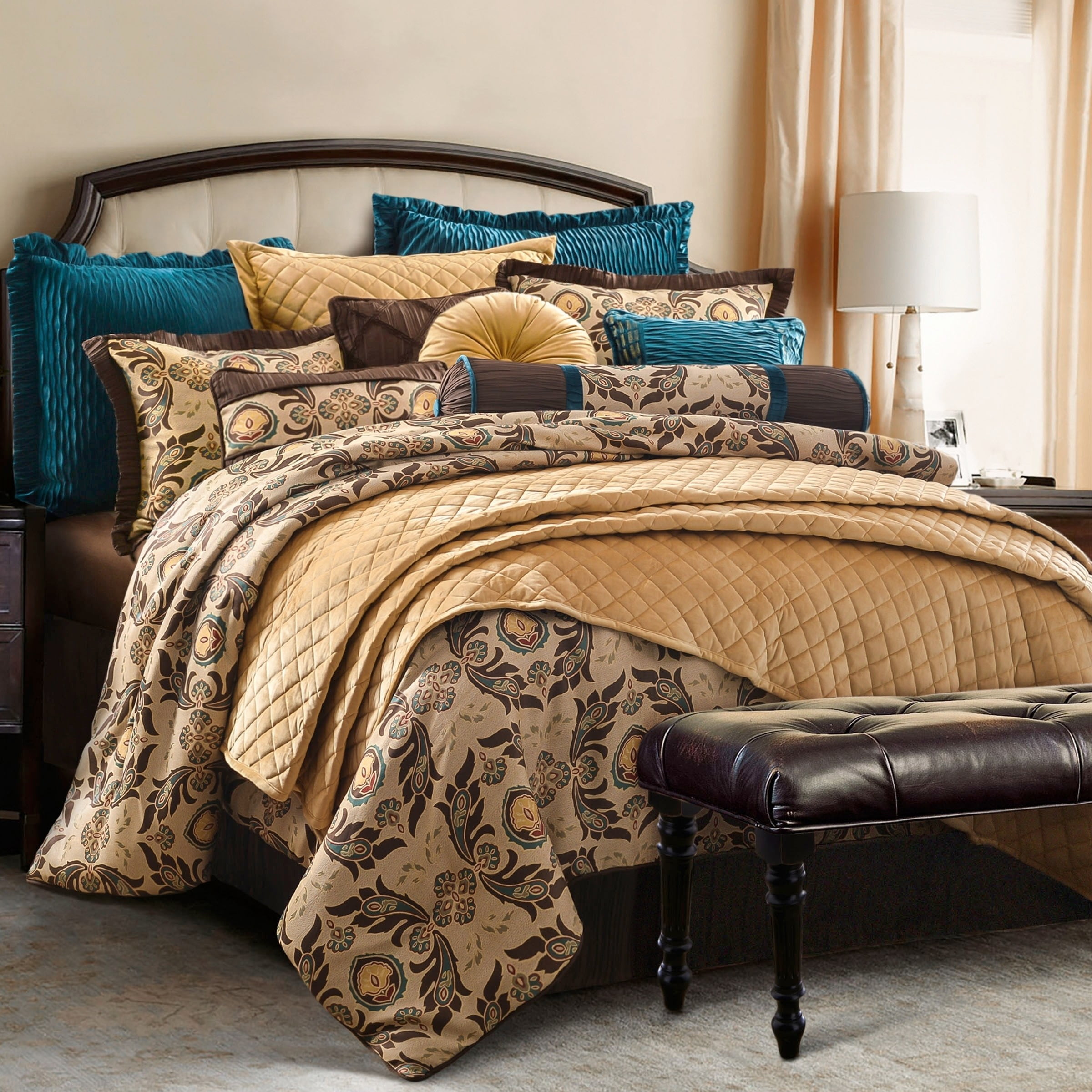 HiEnd Accents 4 PC Loretta Bedding Set, Super Queen - Multi - Walmart