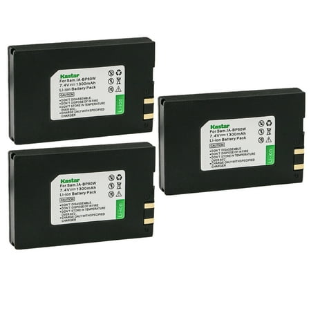 Kastar IA-BP80W Battery 3-Pack Replacement for Samsung SC-DX205 VP-D381 VP-D382 VP-D382H VP-D383 VP-D384 VP-D385 VP-D391 VP-D3910 VP-D392 VP-D395 VP-DX100 VP-DX100H VP-DX100i Camera