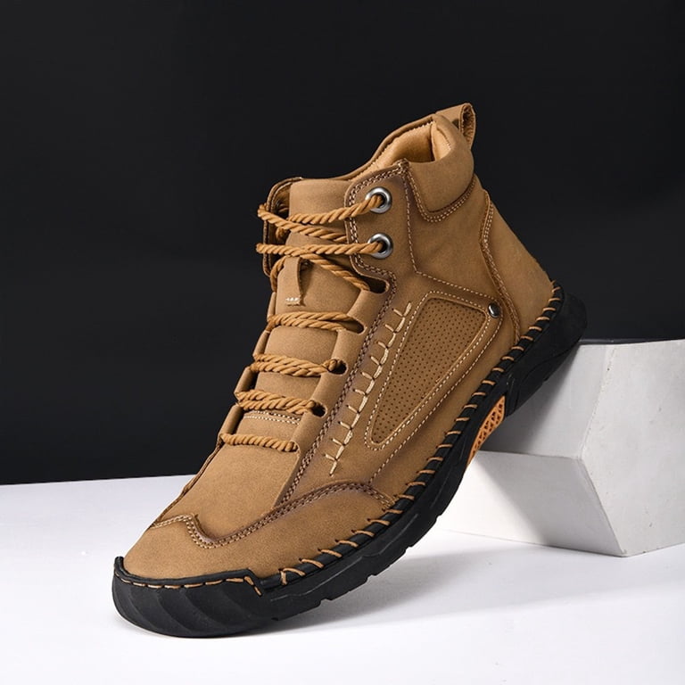 Mens Chukka Boots Non Slip Casual Leather Shoes Lightweight  display picture 1