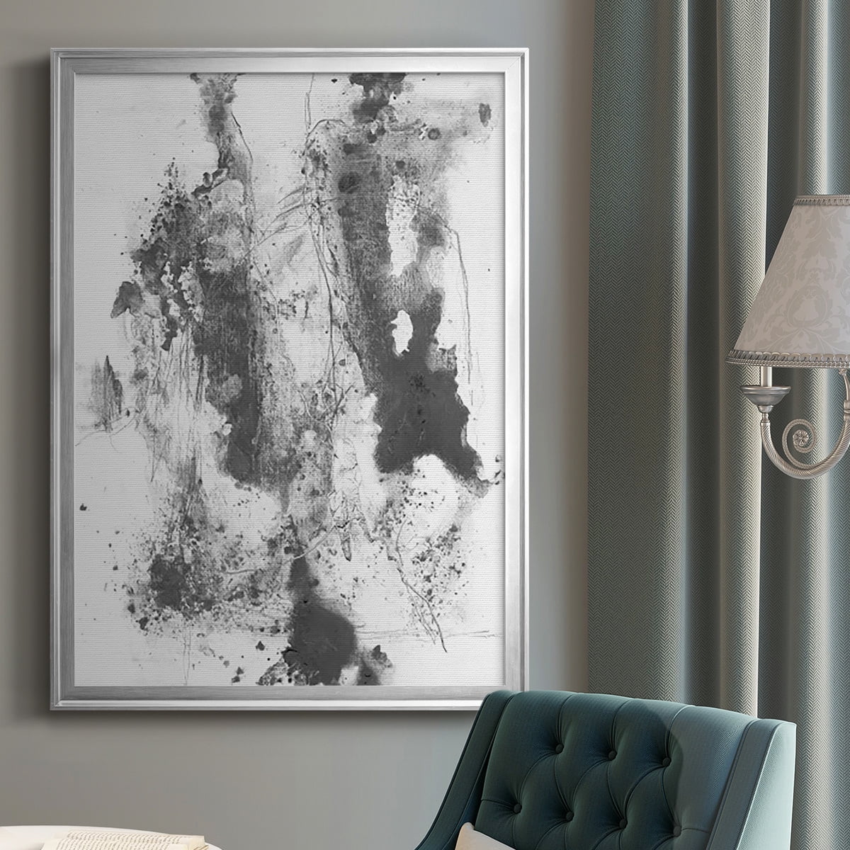 Graphite Abstract III Premium Framed Print, in Gold, Black, or Silver - Ready to Hang