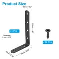 thumbnail image 2 of Uxcell Metal L-shape Brackets, 90 Degree l Bracket Corner Braces Cold Rolled Steel Right Angle Mounts with Screws 125mm x 75mm 4, 2 of 6