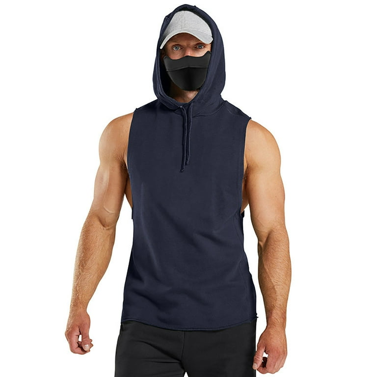 QGJZVUNL 2 Pack Mens Tank Tops Pack Men s Workout Tank Tops Gym Sleeveless Shirts V Neck Muscle Tee Shirt Patchwork Men Splicing Sleeveless Jacket Vest Hooded Stripes Hoodie Contrast Men s Blouse Walm...