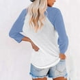thumbnail image 4 of Meichang Womens Tops 3/4 Sleeve Baseball Tees Crew Neck Casual Color Block Raglan Shirts Three Quarter Length Loose Fit Spring Blouses, 4 of 8