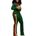 thumbnail image 3 of Frontwalk Ladies Sweatsuits Pocket Jogger Sets Elastic Waist Tracksuit Set Women Loose Fit Two Piece Outfit Solid Color Sweatshirt And Sweatpant Green L, 3 of 4
