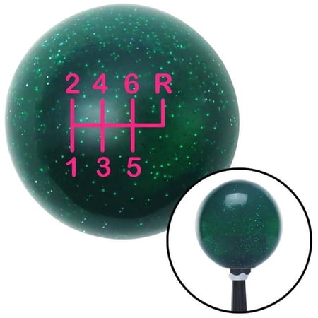 American Shifter Pink Shift Pattern 24n Green Metal Flake Shift Knob with M16 x 1.5 Insert Shifter