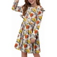 thumbnail image 4 of KISSMODA Girls Long Sleeve Casual A-Line Ruffle Skater Dress, 4-41 Years, 4 of 4