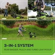Greenworks 80V 25 Brushless Cordless Self-Propelled Lawn Mower,3 in 1 Dual Blade LawnMover, W/4.0Ah Battery and Rapid Charger Included