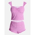 thumbnail image 5 of No Boundaries Cap Sleeve Top and Shorts Sleep Set, 2-Piece, Women's XS-XXL, 5 of 5