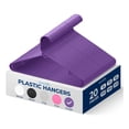 thumbnail image 1 of Ganchos de Plastico Premium SereneLife, Antideslizantes, Ahorradores de Espacio, Duraderos y Resistentes, para Camisas, Suéteres, Sudaderas, Abrigos, Pantalones y Vestidos, Violeta, Pack 20, 1 of 7