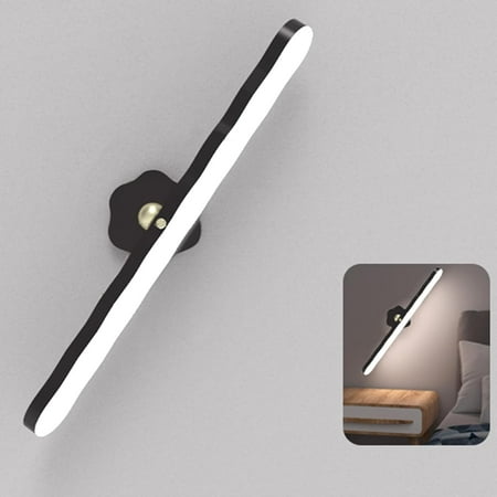 

Led Wall Lamp 360°Rotate Imitation Wood Grain Wall Lights USB Rechargeable Night Light Portable Light Wall Sconces for Wardrobe/Stairs/Kitchen/Hallway Touch Control White Light Black