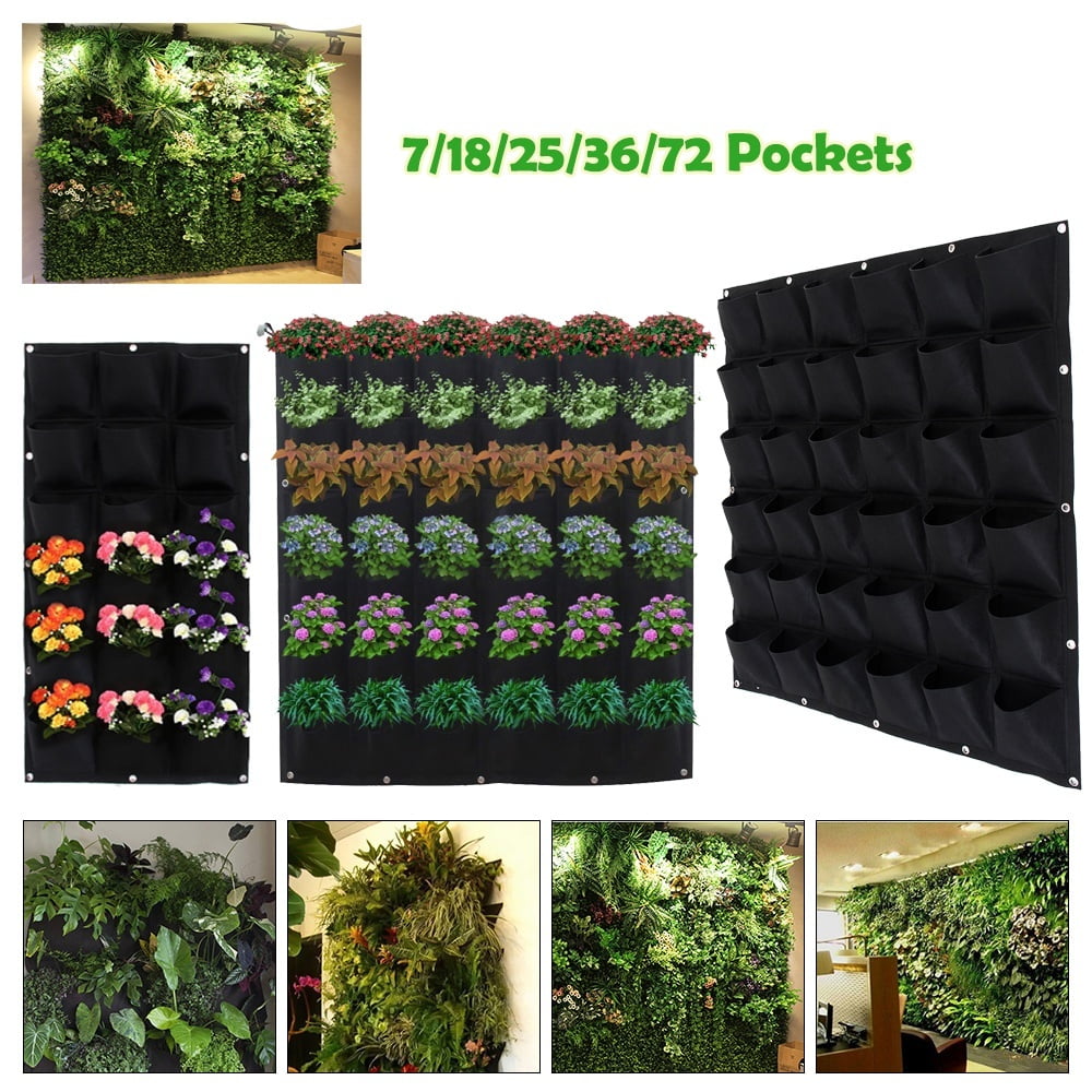 7 Pocket Wall Hanging Planting Bag Vertical Flower Grow Pouch Planter Garden 