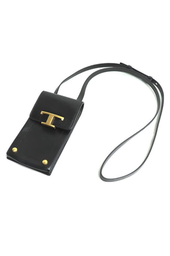 Pre-Owned TOD'S T-Timeless Shoulder Bag with Phone Pouch, Black (XAWTSAOV302R0RB999)... (Good)