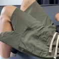 thumbnail image 4 of Men's 5" Running Shorts Quick Dry Athletic Workout Gym Shorts with Cargo Pockets Army Green, 4 of 4