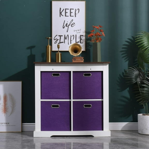 Collapsible Basket Fabric Foldable Box with Handles, 13x13 Cube Storage Bins Set of 4, Thick and Heavy Duty Storage Baskets for Shelves Bedroom Livingroom,