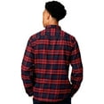 thumbnail image 2 of Good Man Brand Cotton Flannel Stadium Shirt Jacket (Wine Tartan Plaid, Large), 2 of 4