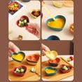 thumbnail image 6 of Farfi Dessert Dish Heart-shaped Stackable Drop Resistant Washable Sound Construction Pack Food Anti-deform Seasoning Plate for Dining Room (Yellow), 6 of 13