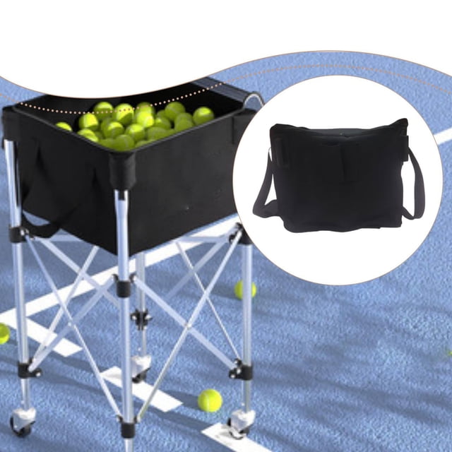 Quzzie Tennis Ball Storage Bag Training Cart Portable Carrier Foldable Cloth with Handle Large Capacity Lightweight Replacement Pouch Suitable for Tennis Outdoor Use S