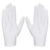 GiLiling 12-Pairs White Cotton Gloves, Breathable Work Glove Liners for Dry Hands, Stretchy Fit Moisturizing Gloves for Jewelry Inspection and SPA Care, Universal Size
