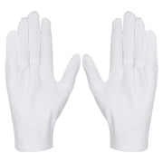GiLiling 12-Pairs White Cotton Gloves, Breathable Work Glove Liners for Dry Hands, Stretchy Fit Moisturizing Gloves for Jewelry Inspection and SPA Care, Universal Size