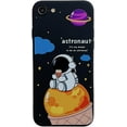 thumbnail image 2 of Compatible with iPhone SE 2022/2020 Case,iPhone 8 Astronaut Case Women Girls Cute Candy Case Camera Lens Protection Soft Silicone Case for iPhone 7 4.7 inch (Black a), 2 of 10