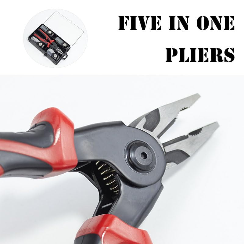 5 In 1 Multifunctional Pliers Set, Includes Cable shear, Stripping pliers, Wire-cutter, crimping pliers, lron sheet scissors