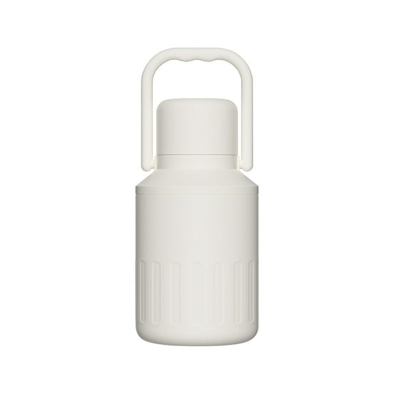 Leodye 1PCS Large Stainless Steel Double Wall Vacuum Insulated Gallon Jug with Handle Wide Mouth Sweat Proof Bottle for Hot & Cold Drinks Ideal for Travel Camping -8.43 × 3.94 IN