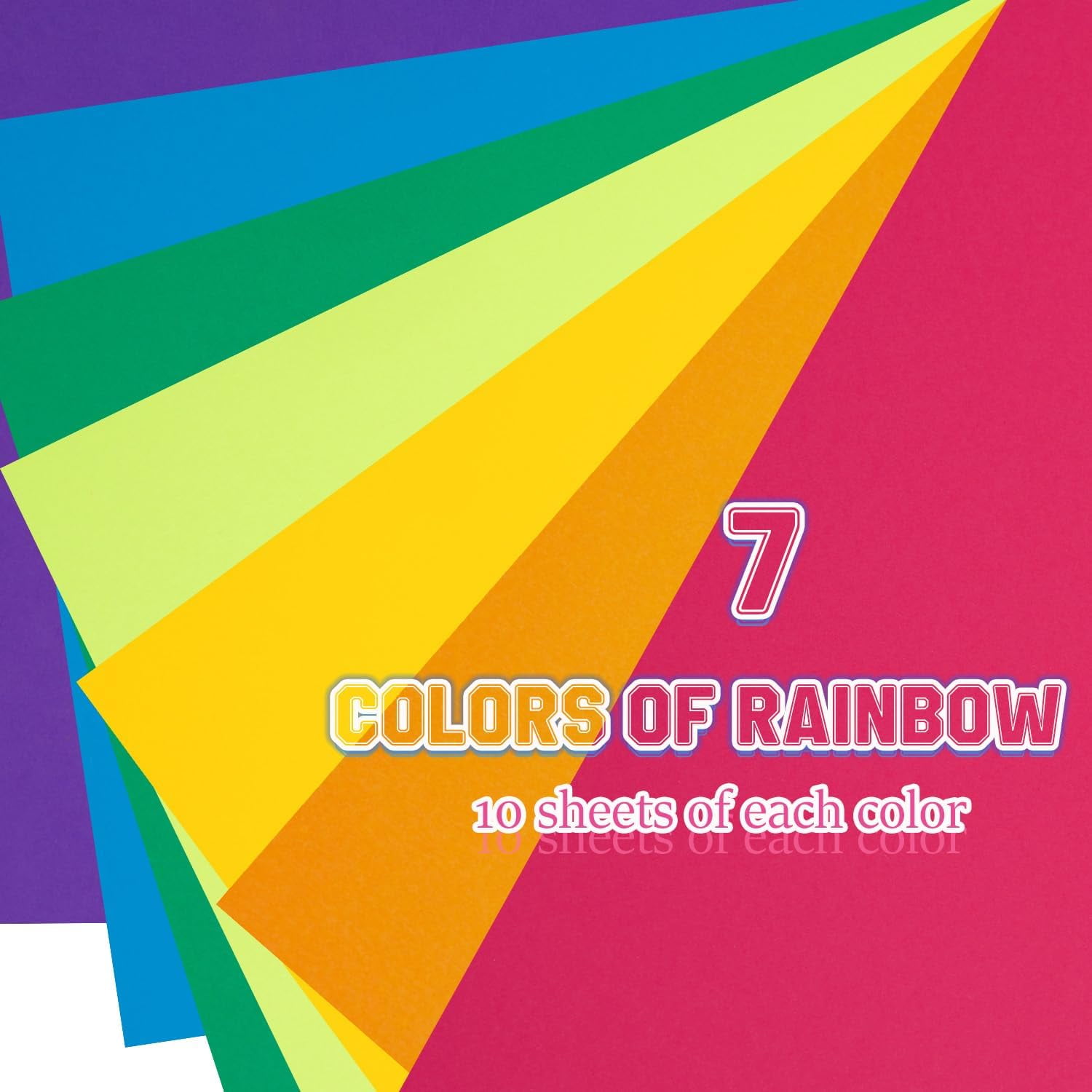 Colored Cardstock 8.5 in x 11 in,56 Sheet Classic Rainbow Index Paper 300 GSM/110 LB Cover HeavyWeight Card Stock Set of 7 Colors for Cutting DIY Kids Art Craft