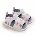 thumbnail image 3 of Baby Girls Summer Cotton Sandals Newborn Star Floral Slippers Crib Shoes, 3 of 7