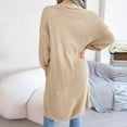 thumbnail image 6 of Ozmmyan Women's Fashion Autumn Winter Solid Lapel-Neck Long Cardigan Sweater Coat, 6 of 6