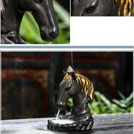 Clispeed Home Decoration Horse Head Incense Burner Ceramic 1pc Bar Accessory