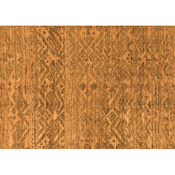 Ahgly Company Indoor Rectangle Abstract Orange Modern Area Rugs, 5' x 8'