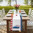 thumbnail image 4 of Table Runners 70 Inches Long Dress Scarves, 4th of July Farmhouse Coffee/Dining/Kitchen Table Decor, Holiday Table Runner, Flag Day Gnomes Truck Star Flag Firework 13x70 Inch, 4 of 9
