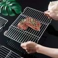 thumbnail image 6 of Clearance! Hilingoto Grill Barbecue Grill, Stainless Steel Grill Rack Antiscalding Surround Furnace Bracket Household Baking Rectangular Oil Drain Rack, 6 of 7