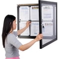 thumbnail image 6 of Weather Resistant Bulletin Board with Swing-Open Locking Door, Wall Mounted Notice Board with Magnetic Display Surface, for Indoor or Outdoor Use, Aluminum (Black) (ODM851132), 6 of 6